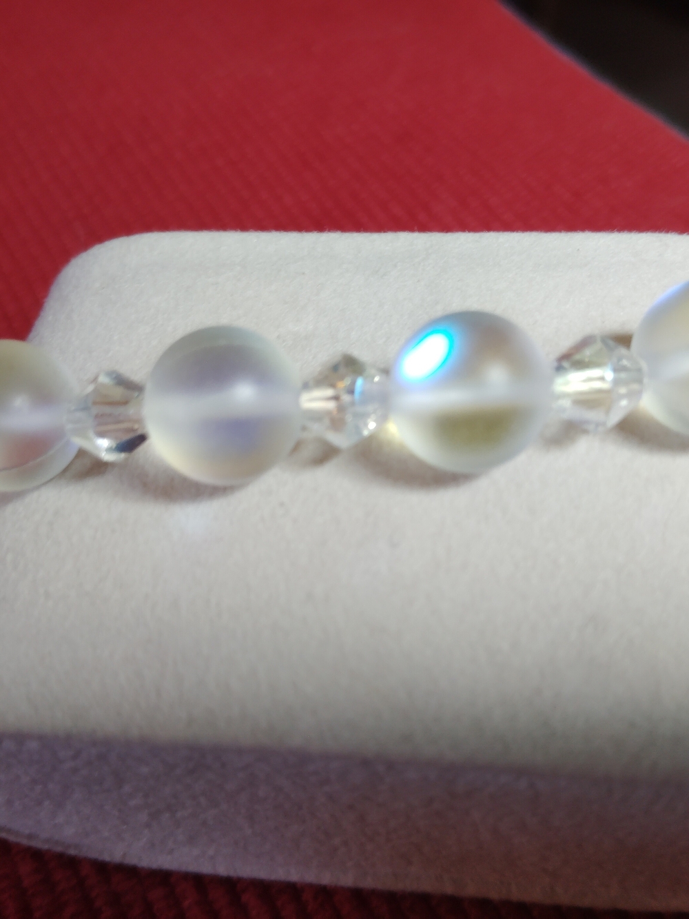 AURORA BOREALIS, NATURAL LEAD CRYSTAL BRACELET.7-8.5" ADJUSTABLE 14K GOLD CLASP